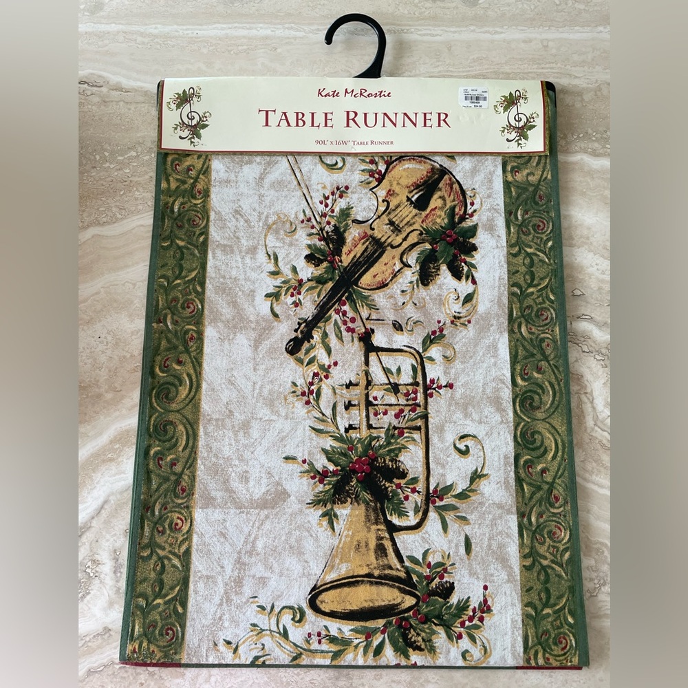 NWT Kate McRostie Holiday Table Runner 90”x16”